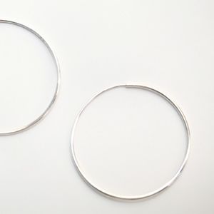 BANANA REPUBLIC Silver Thin  Hoop Earrings NEW